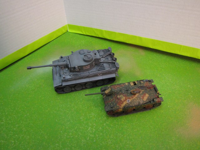 The shape of late war German armor.  Hetzer and Tiger