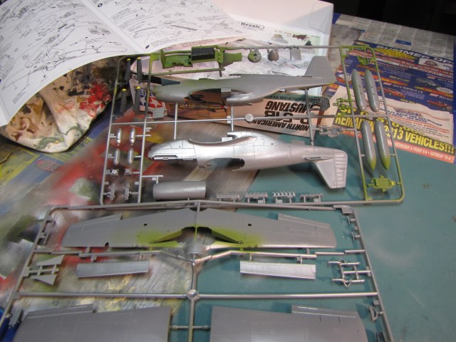 Fine details are now painted for the interior.  Since I'll be doing the canopy closed up this is a fairly simple treatment. The instrument panel got the most attention with individual dials picked out via a white colored pencil.  Then a small drop of clear gloss lacquer was applied to each instrument face.  This is a good enough approximation for a closed up cockpit!