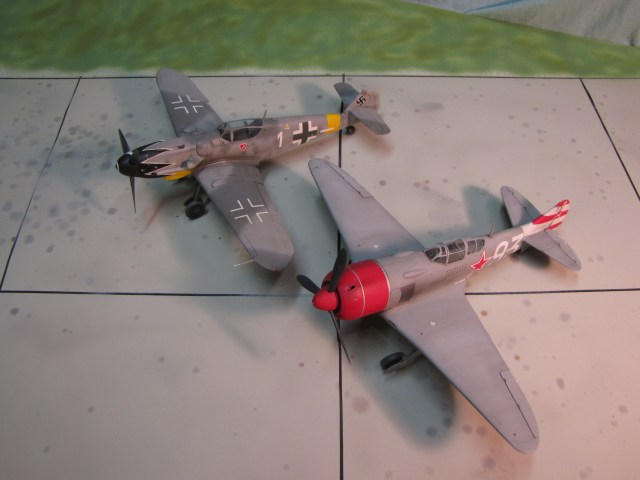 The La-7 was the only Soviet fighter with enough power to compete with a Bf109G in vertical maneuvering.