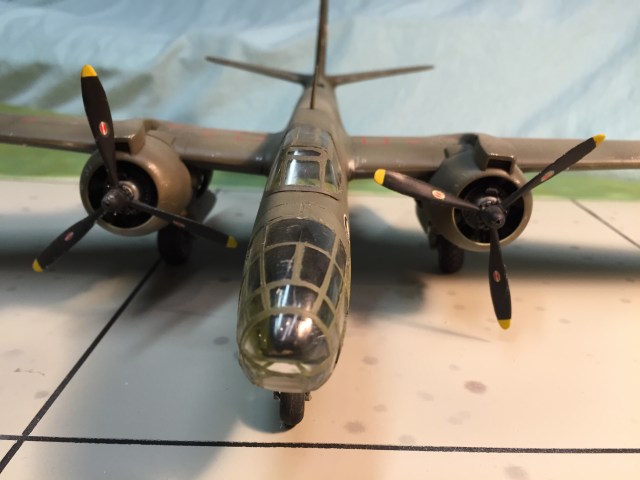 Head on view emphasizes how narrow the Havoc is.  Unlike medium or heavy bombers this has only a single pilot cockpit.