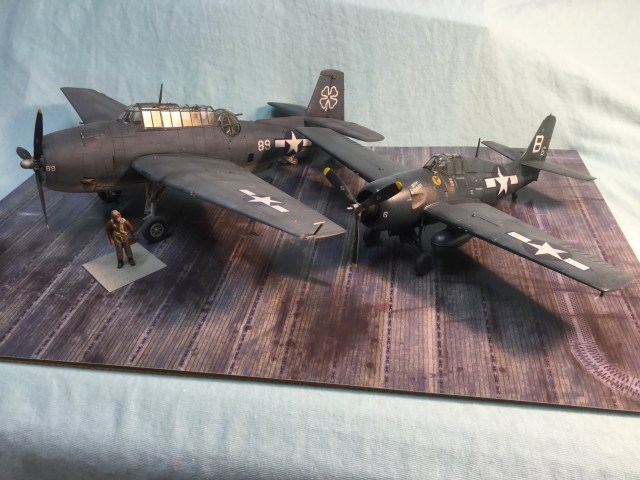 A Composite Air Group on an Escort Carrier would be made of about 30 planes. A mix of Avengers and Wildcats.