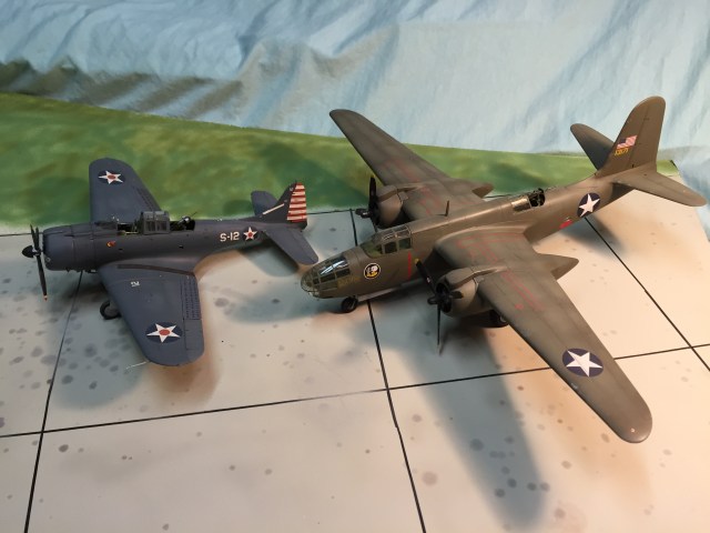 What could these two types have in common?  Quite a lot actually.  In early World War II the US Army Air Force was trying to decide what attack squadrons would look like.  Would it be a fast twin engine bomber, or the A-24 Banshee, and land based derivative  of the SBD Dauntless? Ironically, both were products of the Douglas Company, and both were designed by Ed Heinemann.
