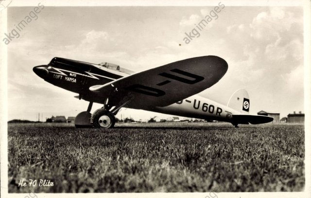 Heinkel He 70 Blitz, Luftwaffe, Lufthansa, Propellermaschine